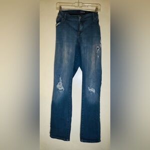 Torrid Women's Distressed Medium Blue Boyfriend Jeans